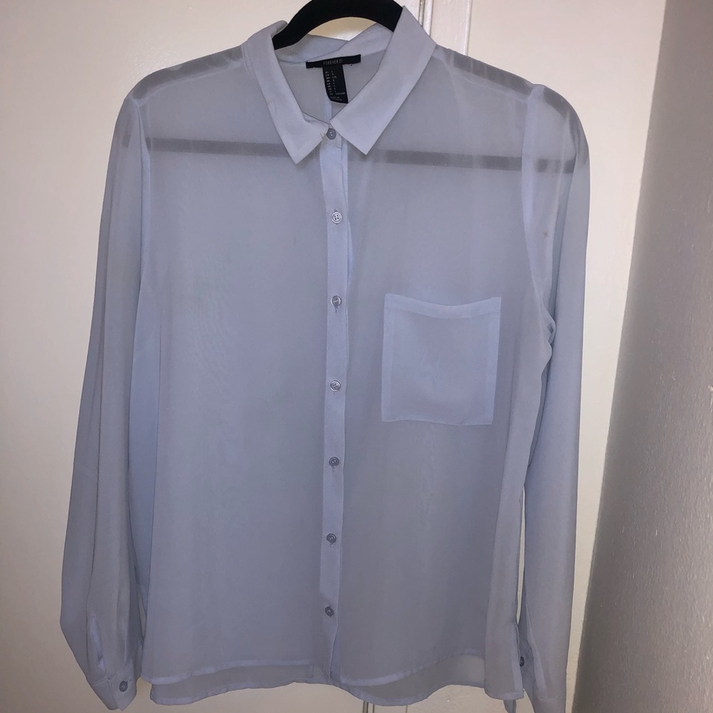 Forever 21 blouse sky blue